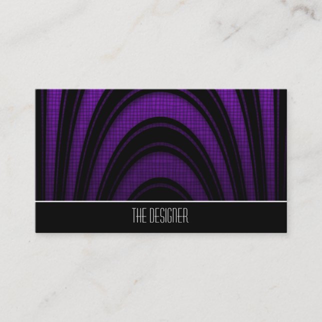 Cartes de visite violet pourpre noir abstrait arch (Devant)