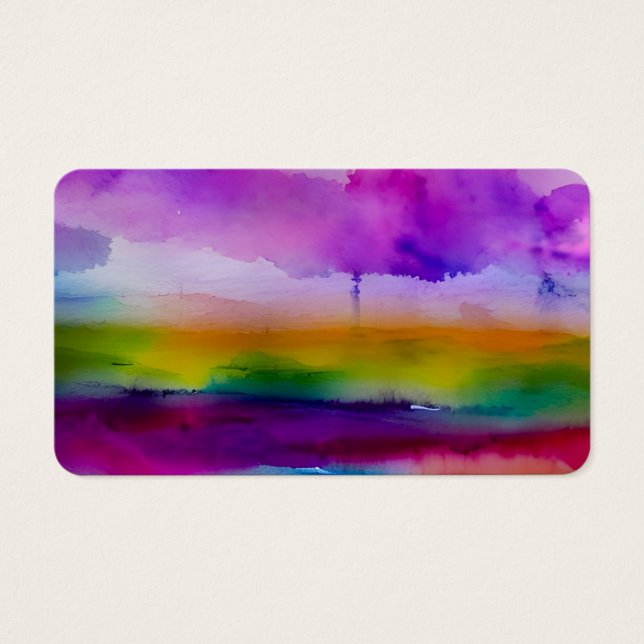 Cartes De Visite Violet Storm : Conception du style d'aquarelle vio (Devant)