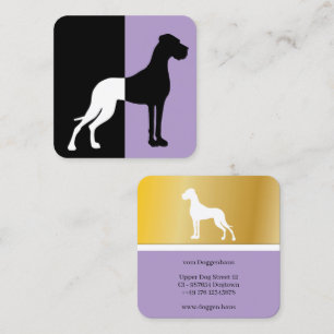 Cartes de visite violettes de Grand Danois doré