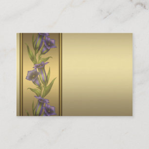 Cartes de visite violettes et or