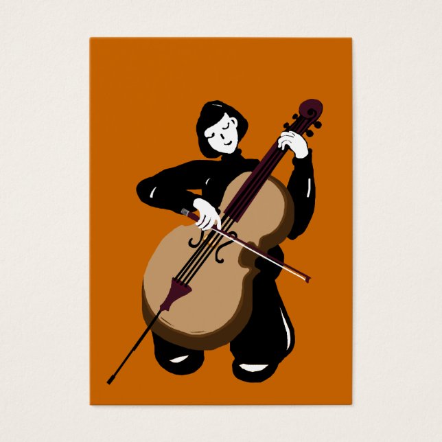 Cartes De Visite violoncelle jouant au violoncelle (Devant)