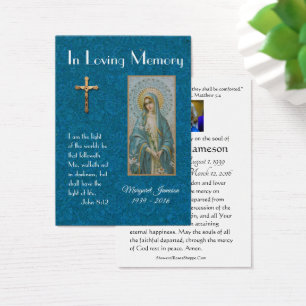 Cartes De Visite Virgin Mary Catholic Funeral Memorial Holy Card -