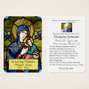 Cartes De Visite Virgin Mary Catholic Funeral Memorial Holy Card -