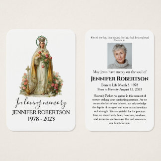 Cartes De Visite Virgin Mary Catholic Funeral Memorial Prayer Card