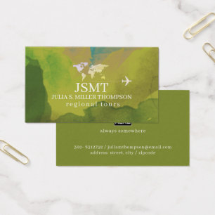 Cartes De Visite visites régionales verdâtre jaune