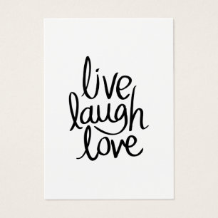 Cartes De Visite Vivez, Riez, Aimez – Typographie Inspirante Classi