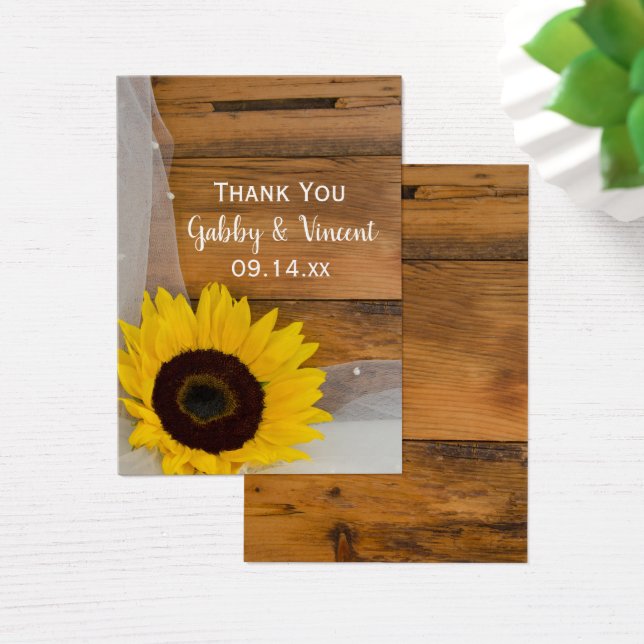 Cartes De Visite Voile de tournesol rustique Mariage campagnard Fav (Bureau)