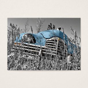 Cartes De Visite Voiture bleue vintage