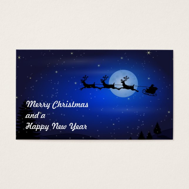 Cartes De Visite Voler Père Noël et son renne (Devant)