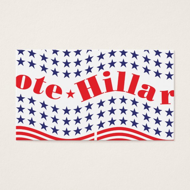 Cartes De Visite vote pour hillary (Devant)