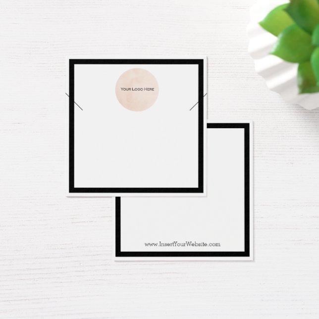 Cartes De Visite Votre collier Logo Afficher Bordure noire (Bureau)