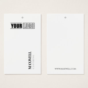 Cartes De Visite Votre logo Minimaliste Blanc Moderne Tags