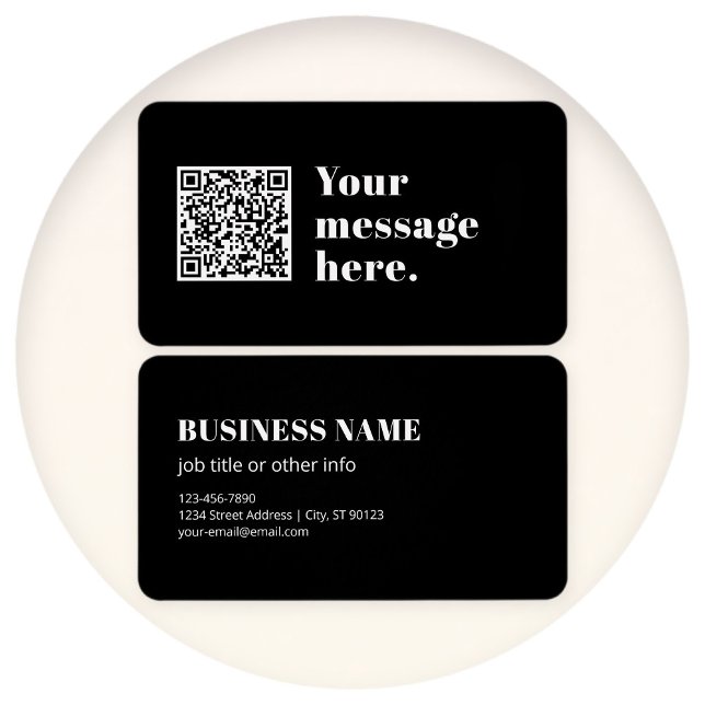 Cartes De Visite Votre propre code QR téléchargé & Texte Rétro Modi (Créateur téléchargé)