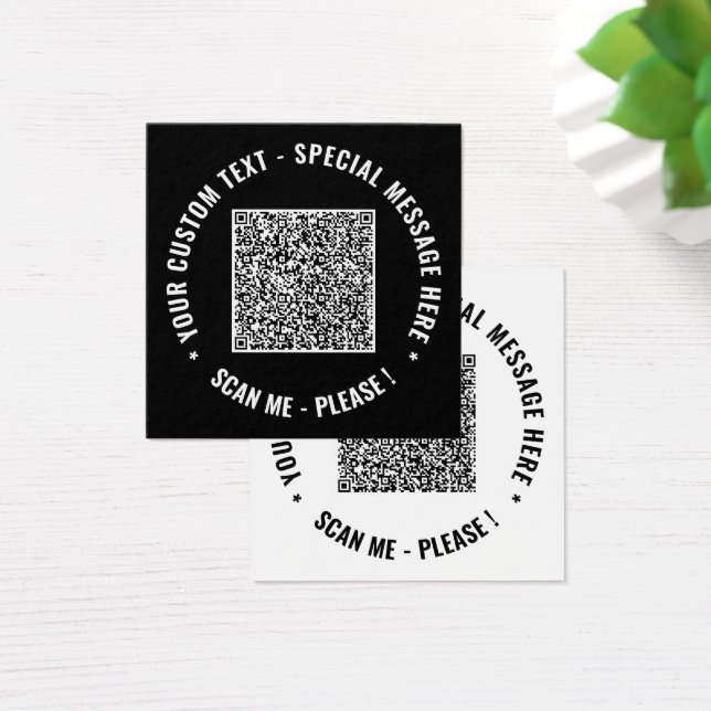 Cartes De Visite Votre QR Code Info Texte Couleurs personnalisées C (Bureau)