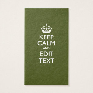 Cartes De Visite Votre texte reste calme et vert olive