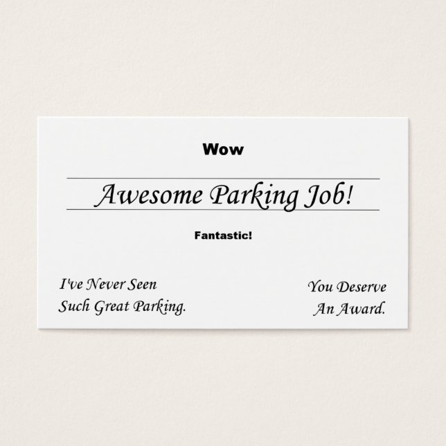 Cartes De Visite Vous Chuez Au Parking (Devant)