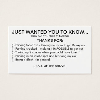 CARTES DE VISITE VOUS SUCCESSEZ AU PARKING