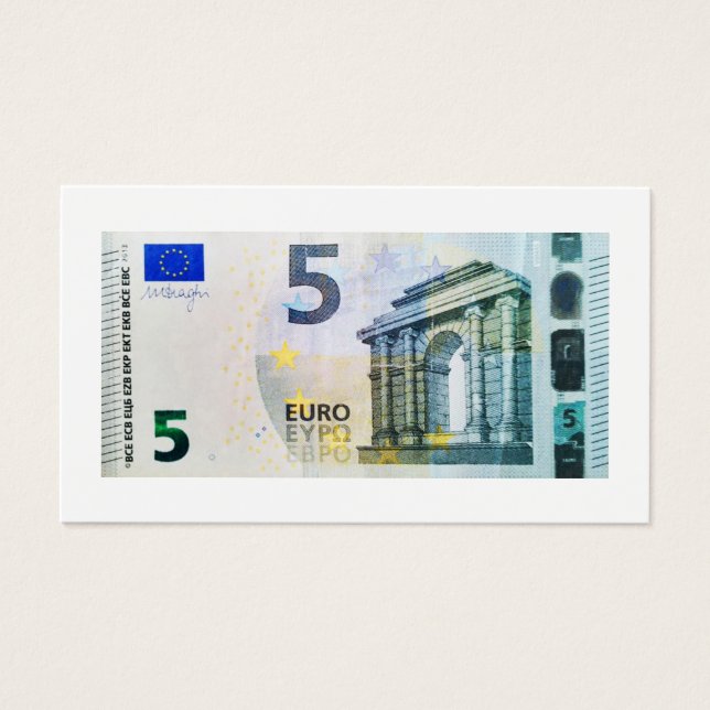 Cartes De Visite Vue sur un billet de 5 euros (Devant)