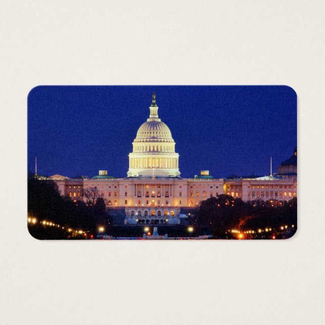 Cartes De Visite Washington DC Capitol américain à Dusk (Devant)