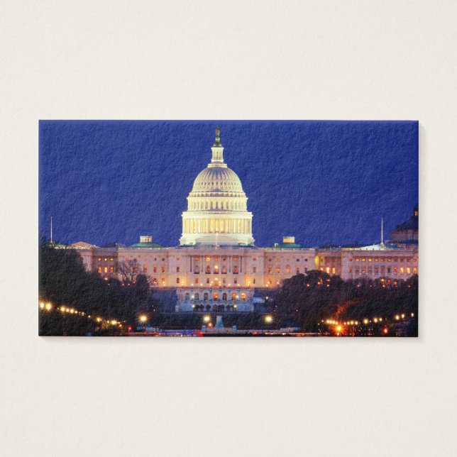 Cartes De Visite Washington DC Capitol américain à Dusk (Devant)