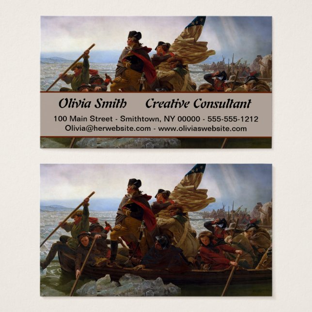Cartes De Visite Washington traversant le Delaware Art (Devant & derrière)