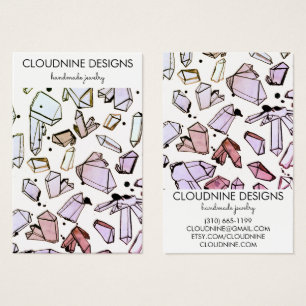 Cartes De Visite Watercolor Crystals Earring Jewelry Display Card