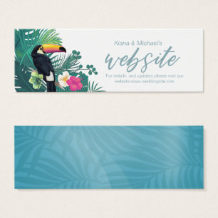 Cartes De Visite Watercolor Tropical Website Insert Teal ID577