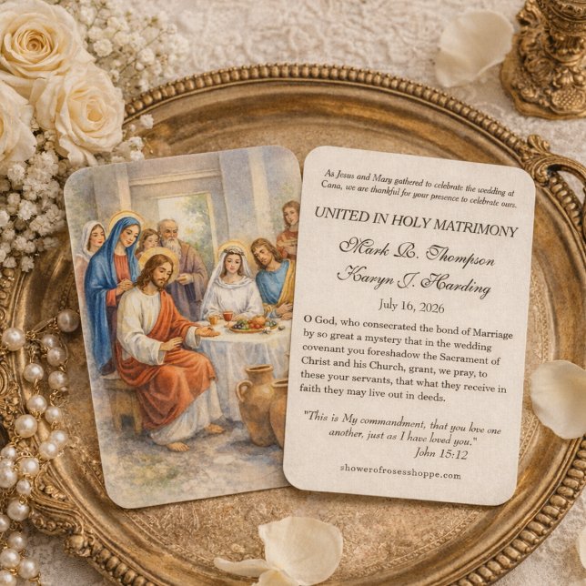 Cartes De Visite Wedding at Cana Catholic Marriage Blessing Invitat (Créateur téléchargé)
