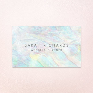 Cartes de visite Wedding planner opal simple et él