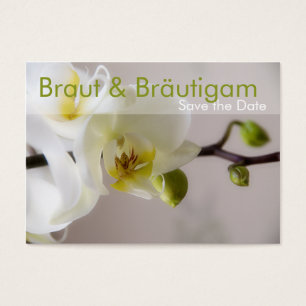 Cartes De Visite Weisse Orchidee • Faites gagner la date mini