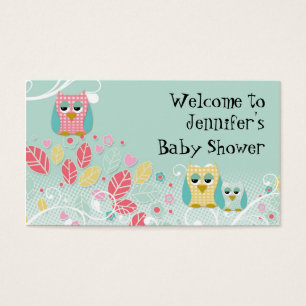 Cartes De Visite Whimsical mignon Fun Swirl Owl Owls Baby Name Wall