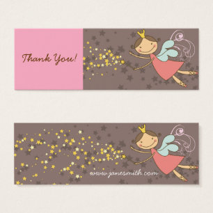 Cartes De Visite Whimsical Pink Fairy Princesse & Magical Stars Chi