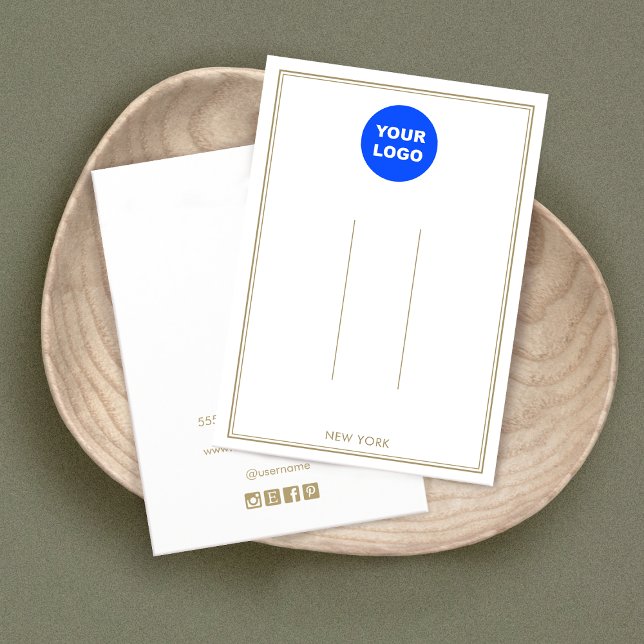 Cartes De Visite White Add Logo Custom Hair Clip Accessory Display (Créateur téléchargé)