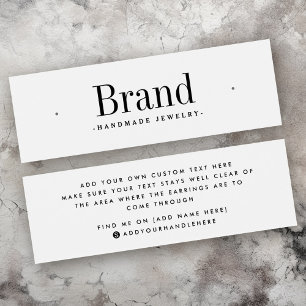 Cartes De Visite White modern minimal stud earring display card