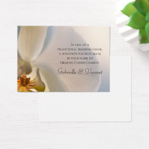 Cartes De Visite White Orchid Elegance Charity Wedding Favor Card