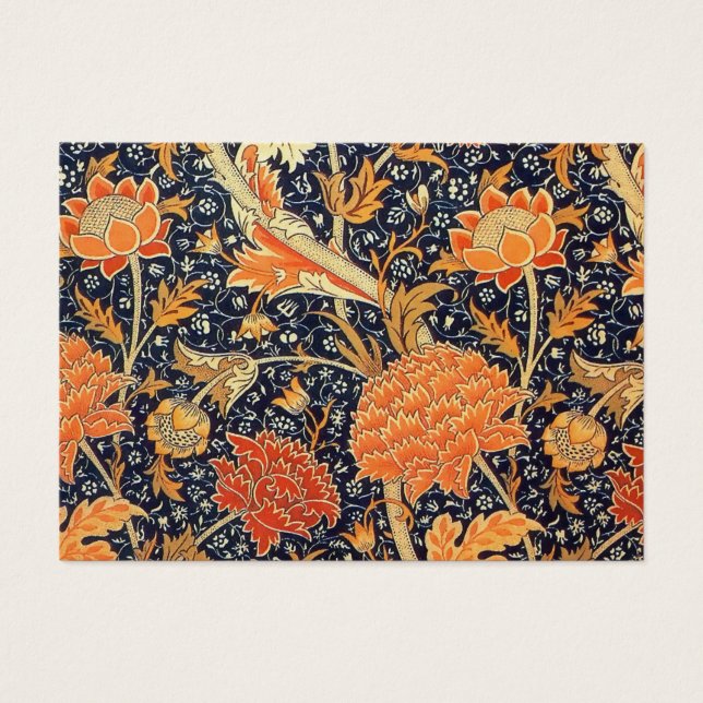 Cartes De Visite William Morris Cray Floral Art Nouveau Motif (Devant)