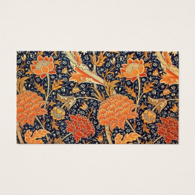 Cartes De Visite William Morris Cray Floral Art Nouveau Motif (Devant)