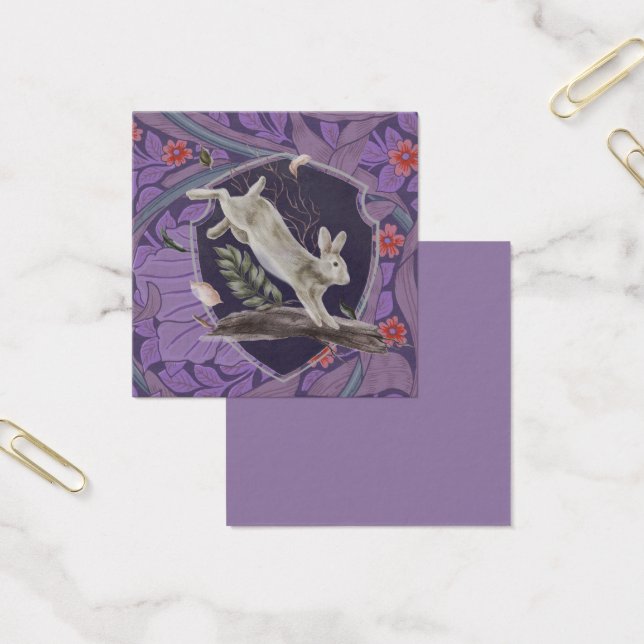 Cartes De Visite William Morris Forest Rabbit Floral Art (Bureau)