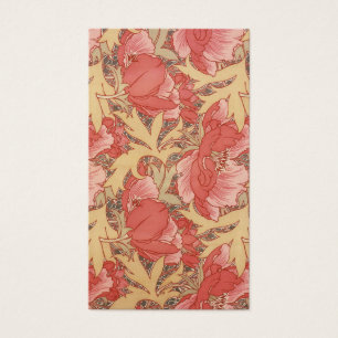 Cartes De Visite William Morris Poppies Floral Art