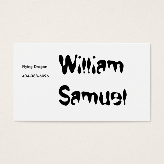Cartes De Visite William Samuel, Dragon volant (Devant)