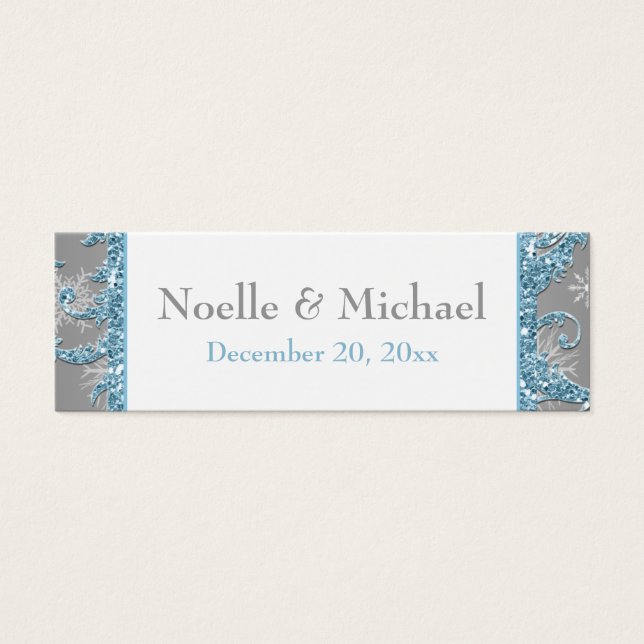 Cartes De Visite Winter Wonderland, Coeurs joints Favoriser Balise  (Devant)