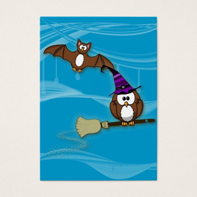 Cartes De Visite witch and bat owwls (Devant)