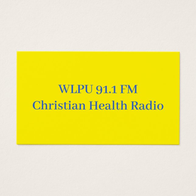 Cartes De Visite WLPU 91.1 FM Promo cards (Devant)
