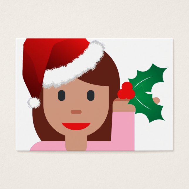 Cartes De Visite xmas information fille émoji (Devant)