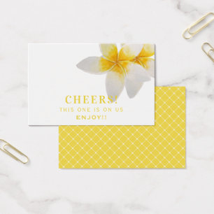 Cartes De Visite Yellow Tropical Flowers Wedding Drink Ticket
