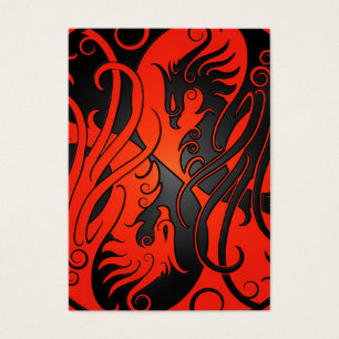 Cartes De Visite Yin rouge et noir Yang Phoenix