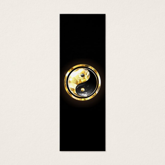 Cartes De Visite Yin Yang or sur noir (Devant)