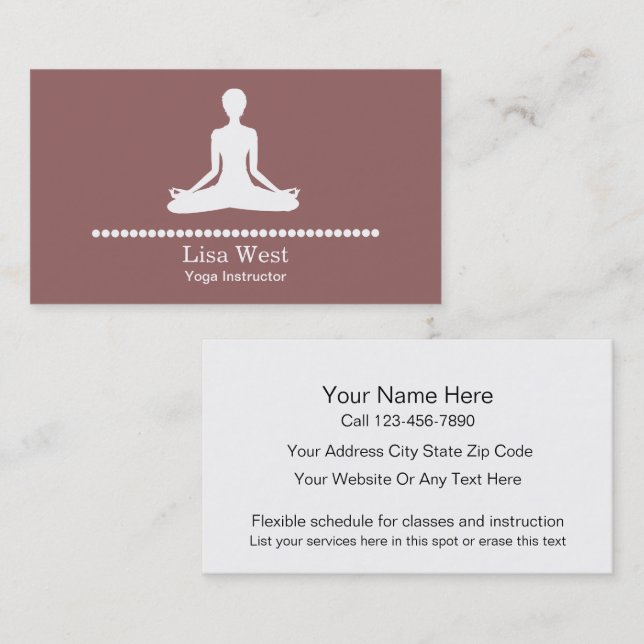 Cartes de visite Yoga (Devant / Derrière)
