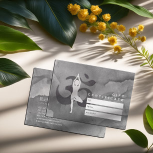 Cartes De Visite YOGA Instructeur Certificat cadeau Elegant Om Symb