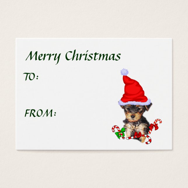 Cartes De Visite Yorkshire Terrier Cadeaux de Noël (Devant)
